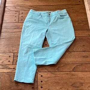 Chico’s So Slimming Girlfriend Crop Baby Blue Jeans